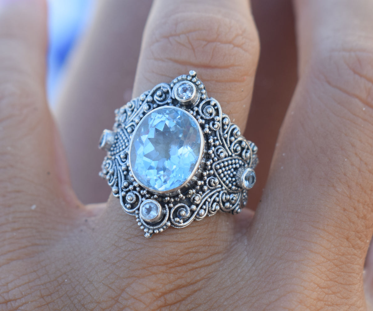 Anillo Lotus Big Topacio