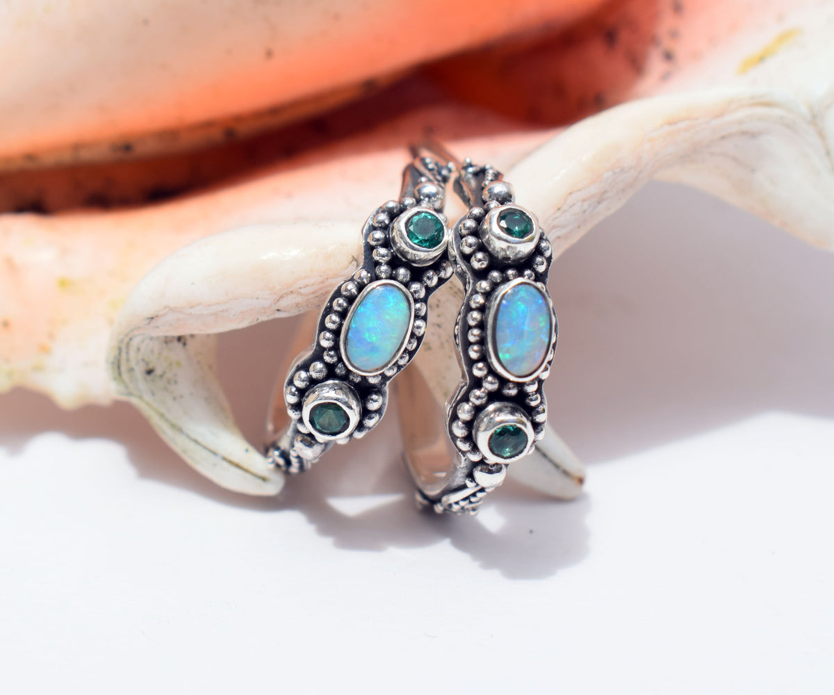 Argollas Roma Opalo Esmeralda