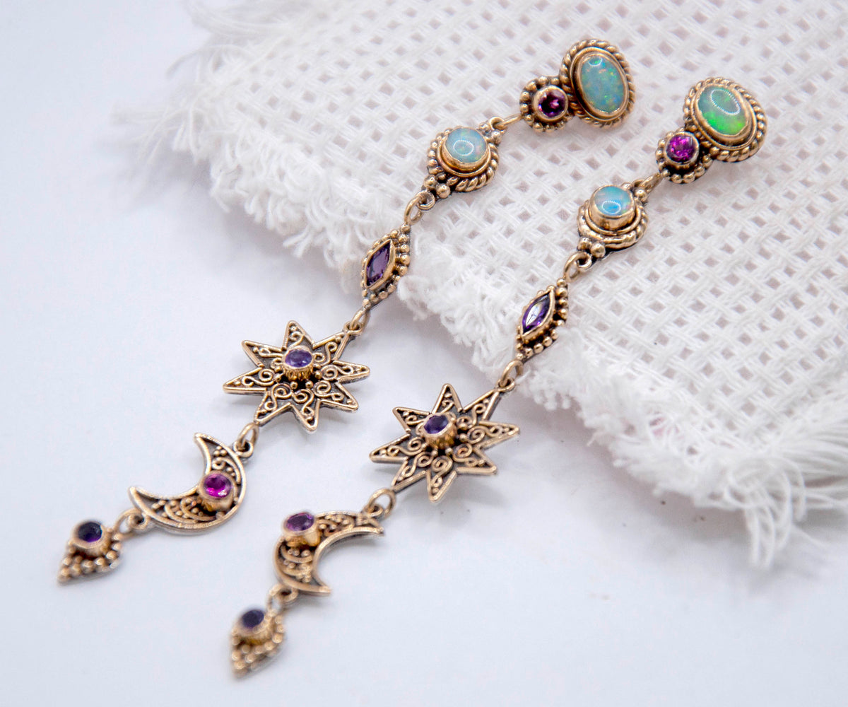 Aros constelaciones Opalo y Amatista