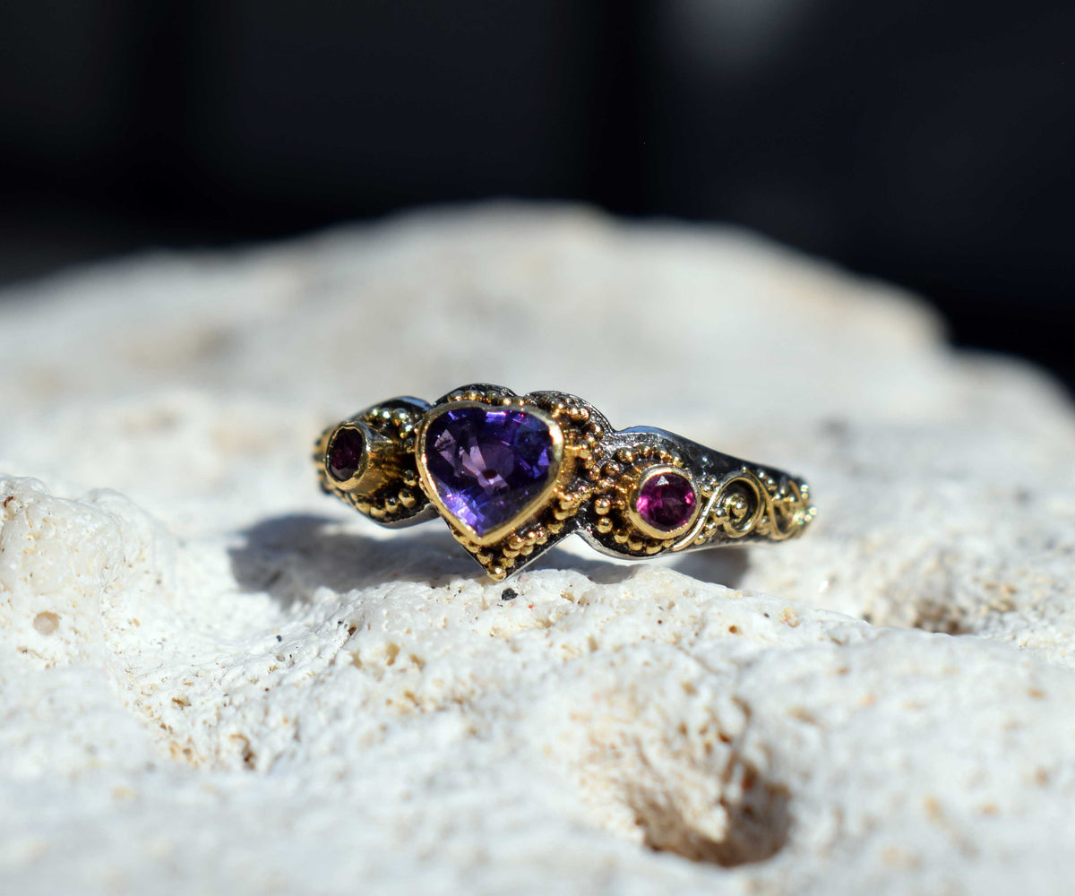 Anillo Roma Love Zafiro Rosa