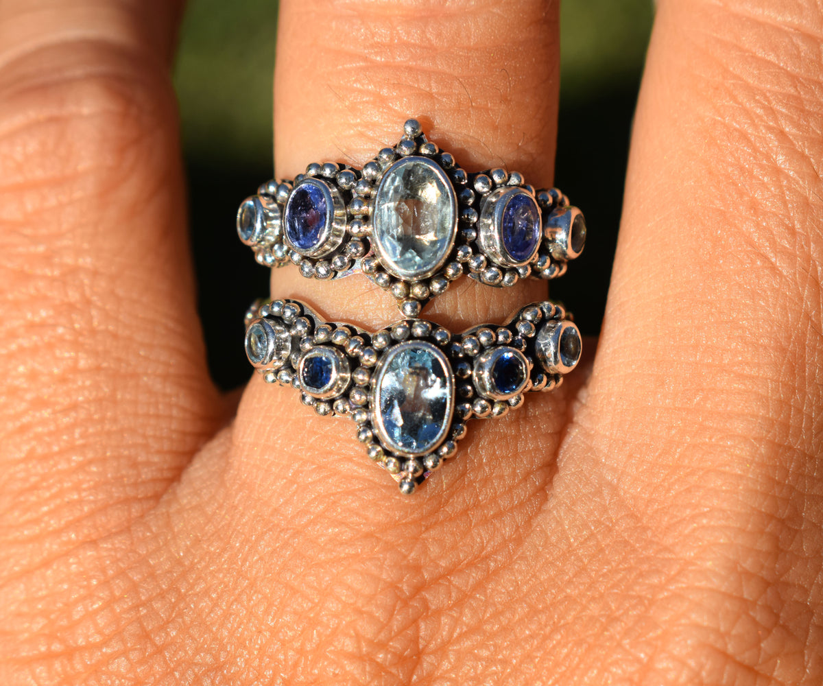 Anillo Petra Aguamarina