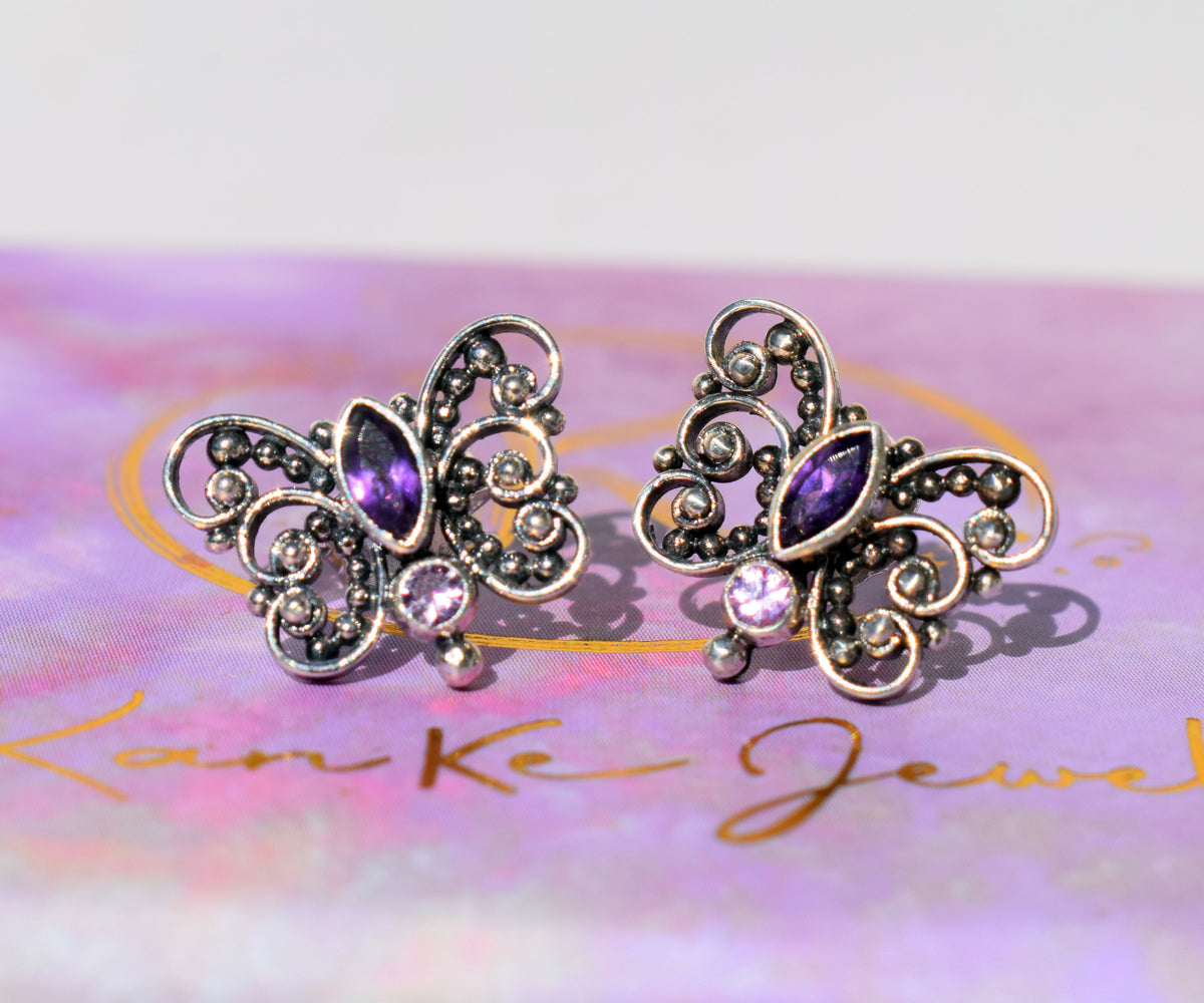 Aros Open Buterfly Amatistas