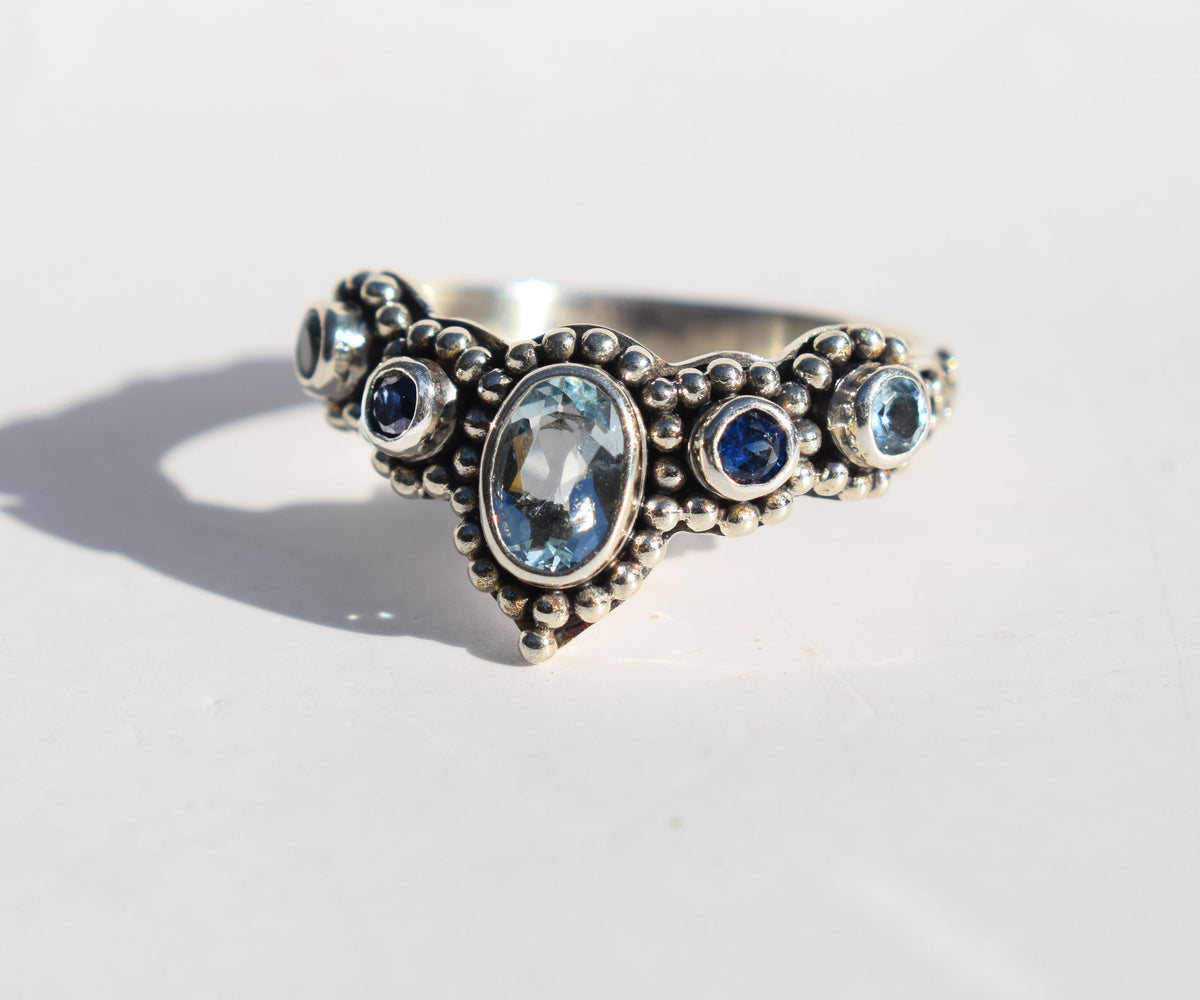 Anillo Petra Fusión Aguamarina