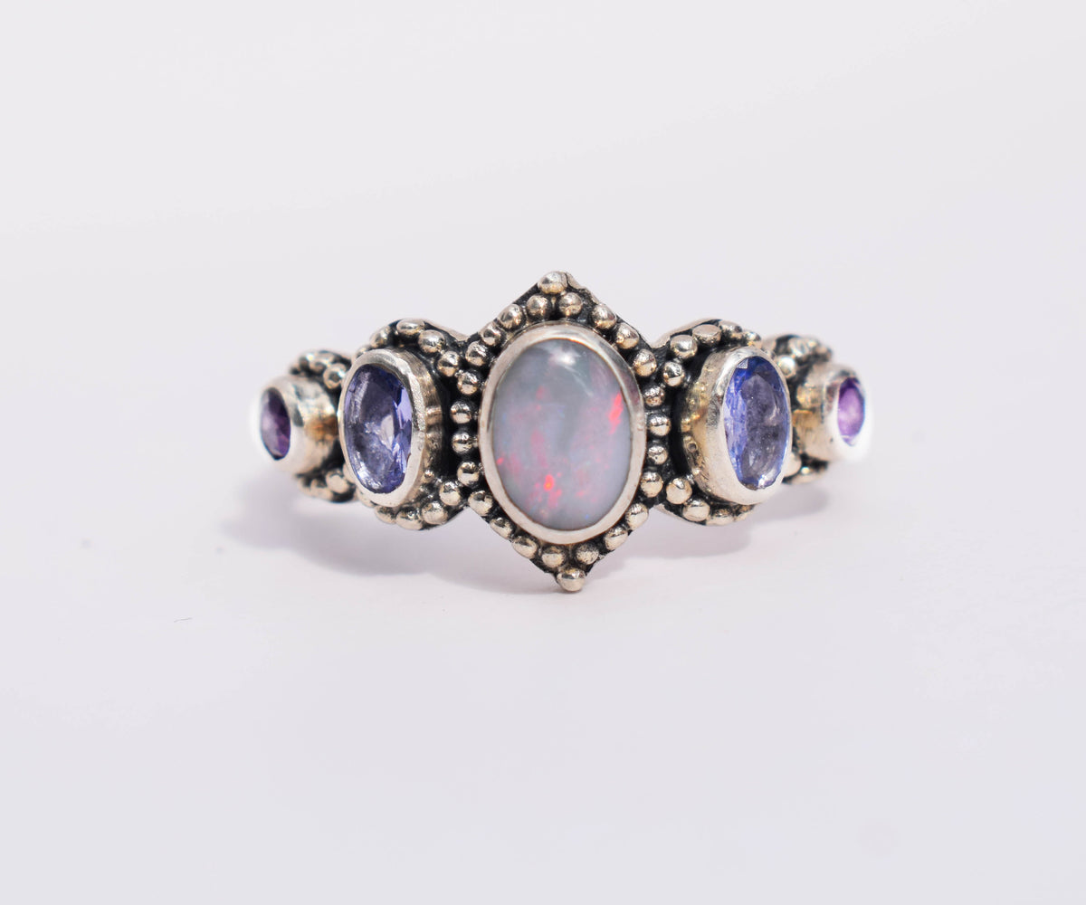Anillo Petra Opalo y Tanzanitas