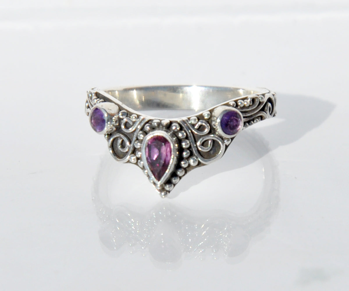 Anillo Fusión Rodolita Amatista