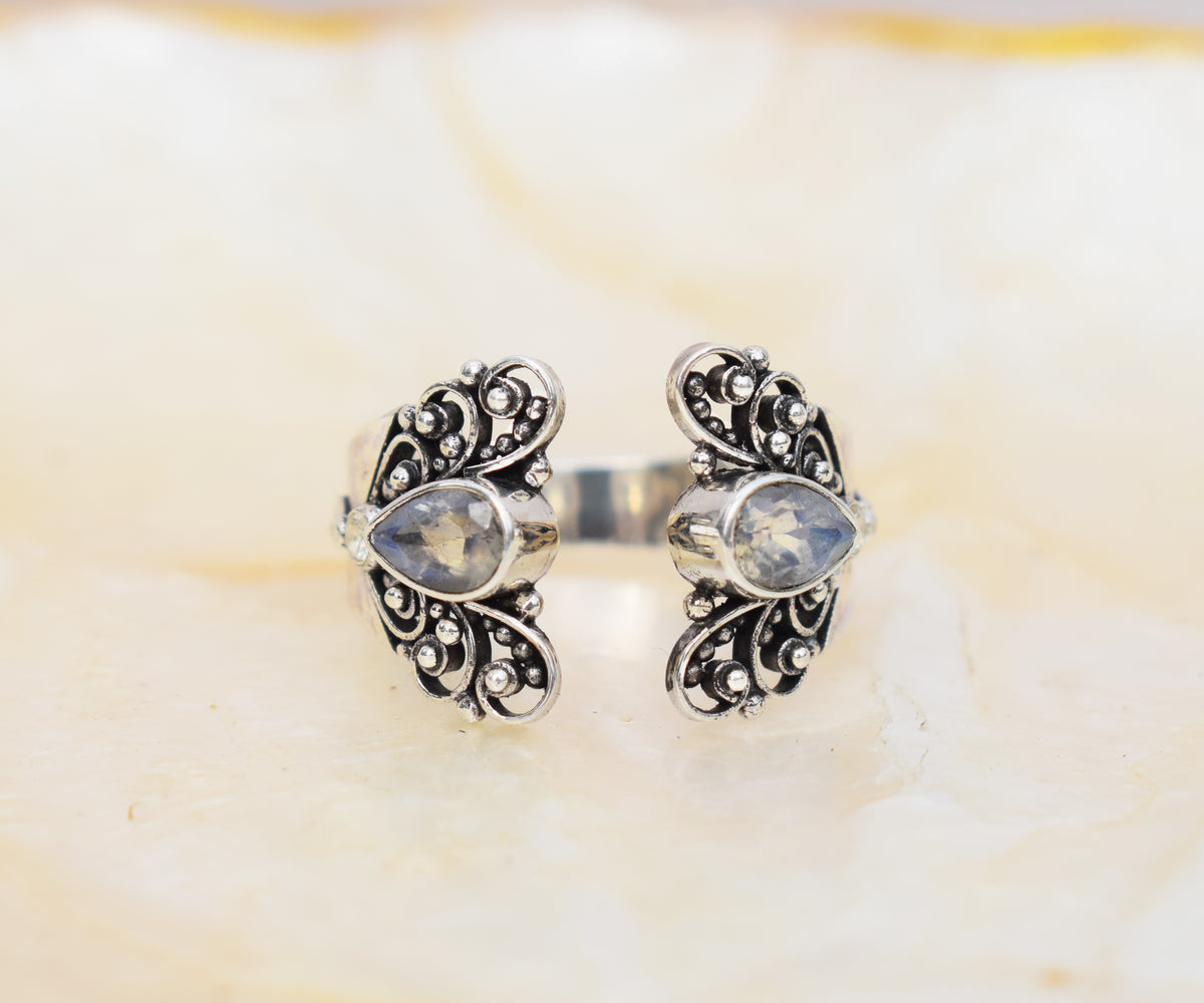 Anillo Butterfly Piedra Luna