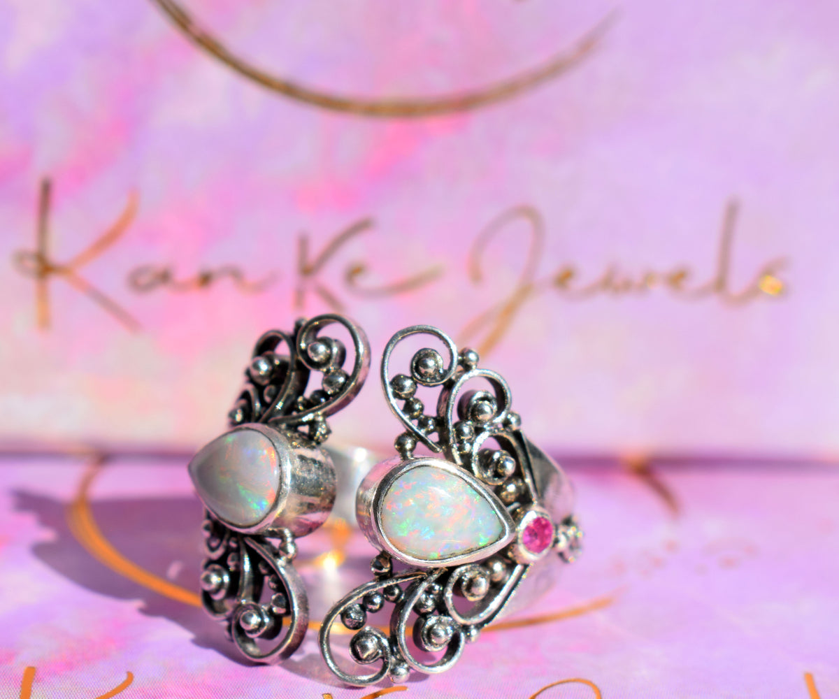 Anillo Open Butterfly Opalo Rubies