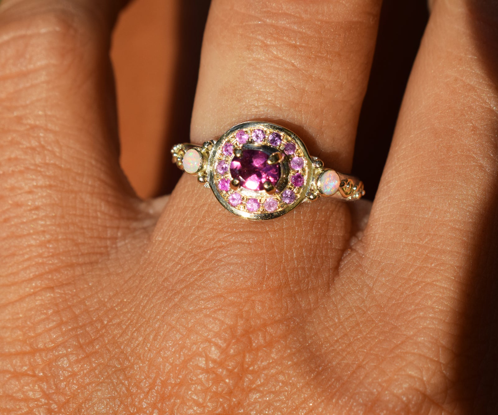 Anillo Celestia Pink Turmalina