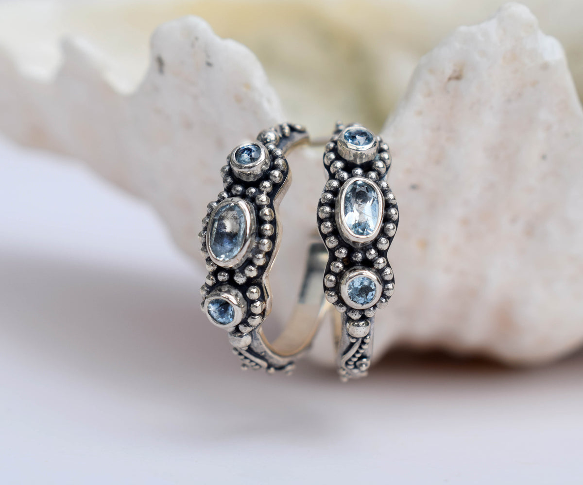 Argollas Roma Aguamarinas