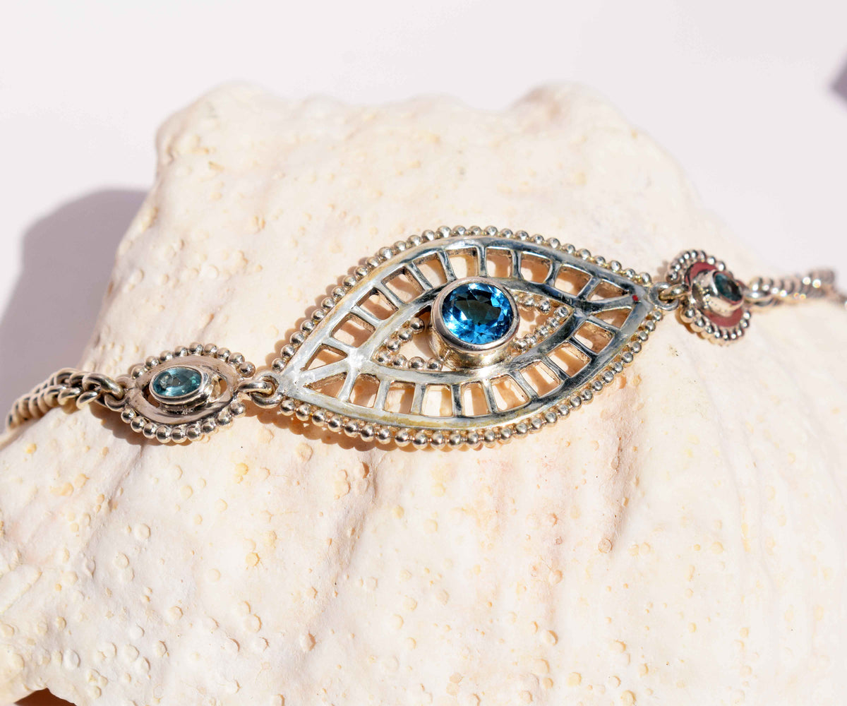 Pulsera ojito protector Topacio