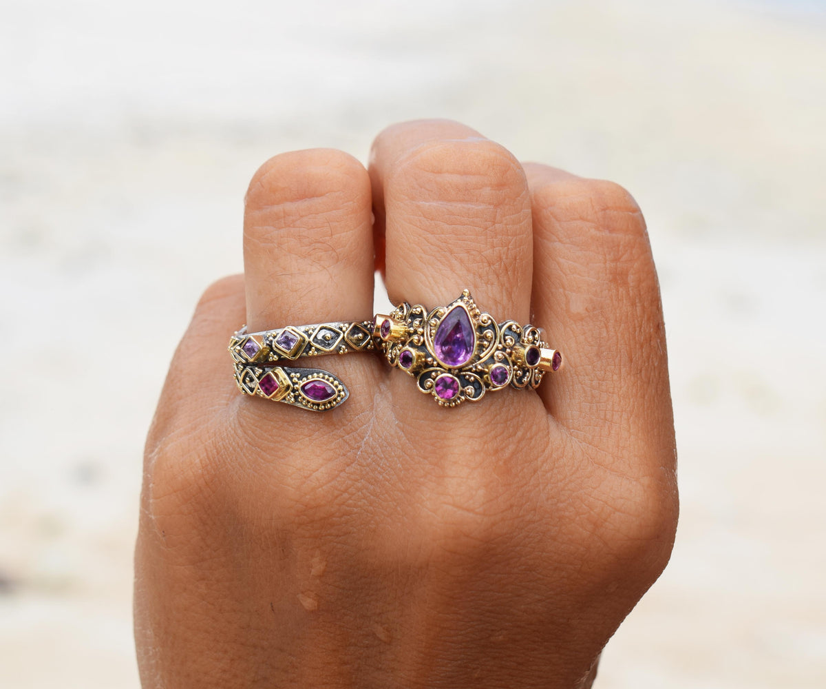 Anillo Magic Lotus Zafiro Rosado