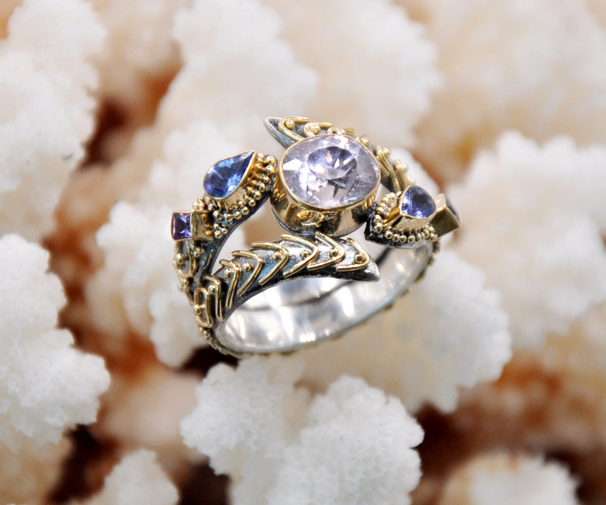 Anillo Kundalini Polaris kunzita