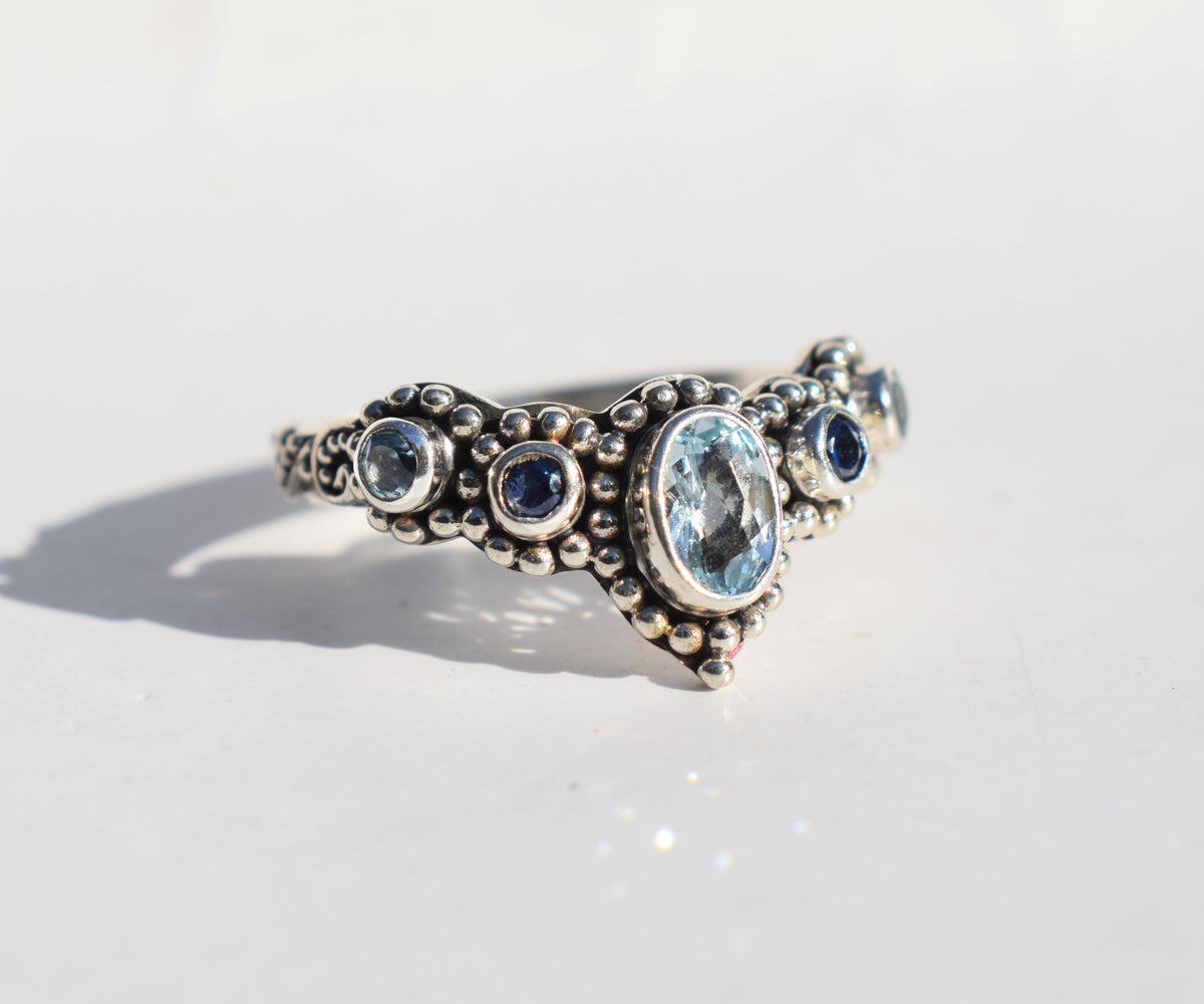 Anillo Petra Fusión Aguamarina