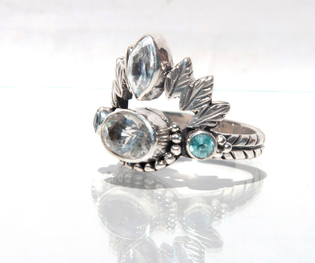 Anillo Pocahontas Aguamarina