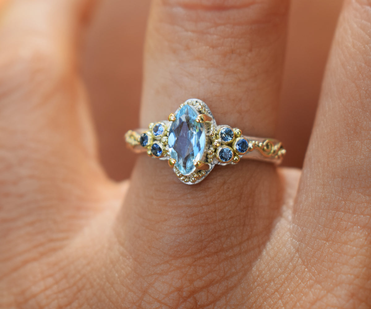 Anillo Eter Aguamarina