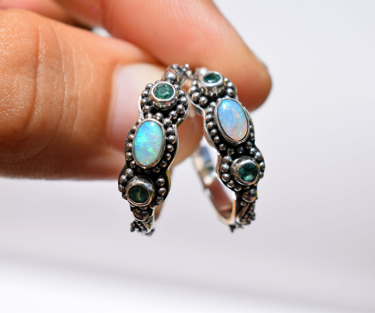 Argollas Roma Opalo Esmeralda