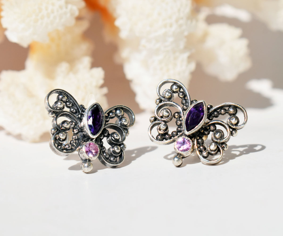Aros Open Buterfly Amatistas