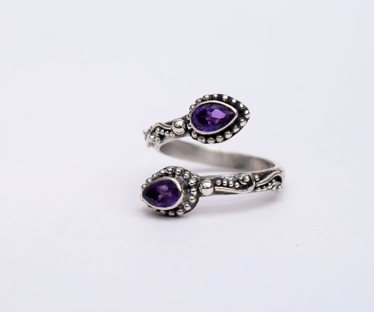 Anillo Pie Duo Amatista