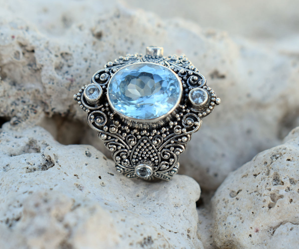 Anillo Lotus Big Topacio