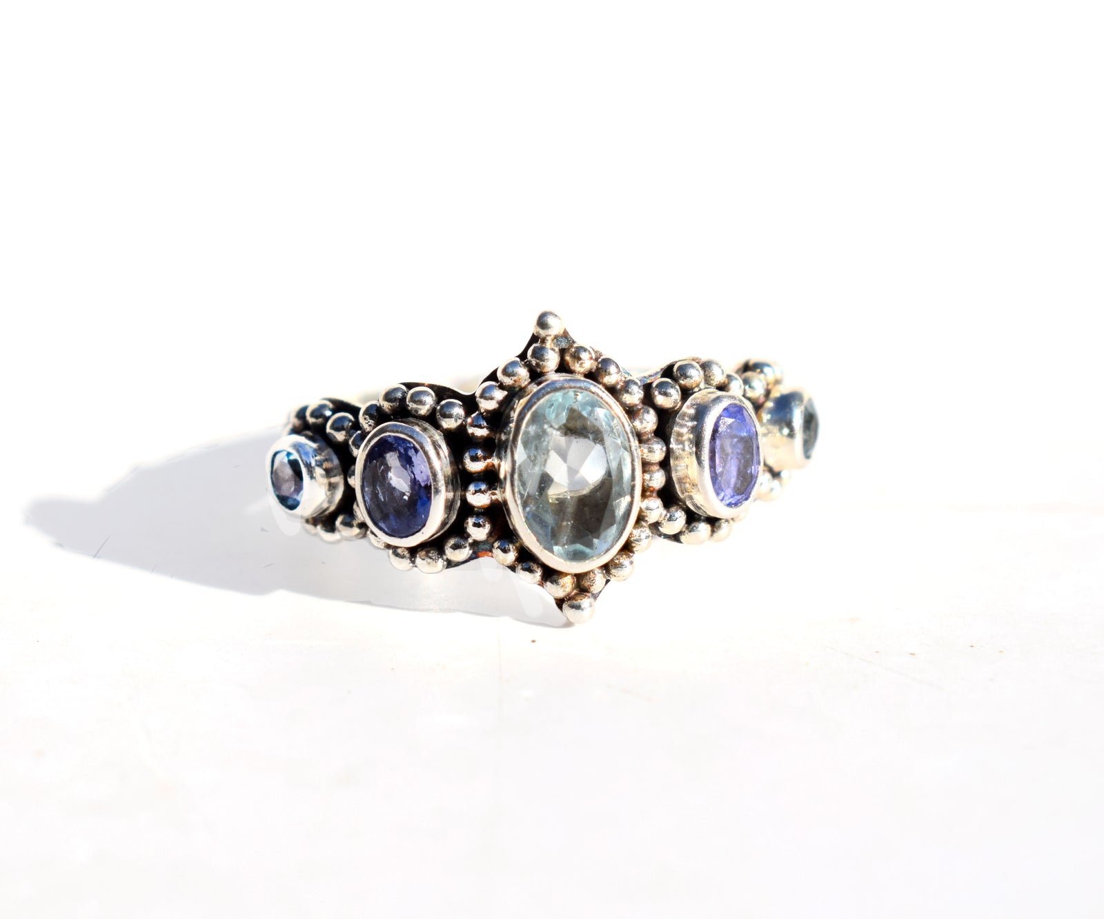 Anillo Petra Aguamarina