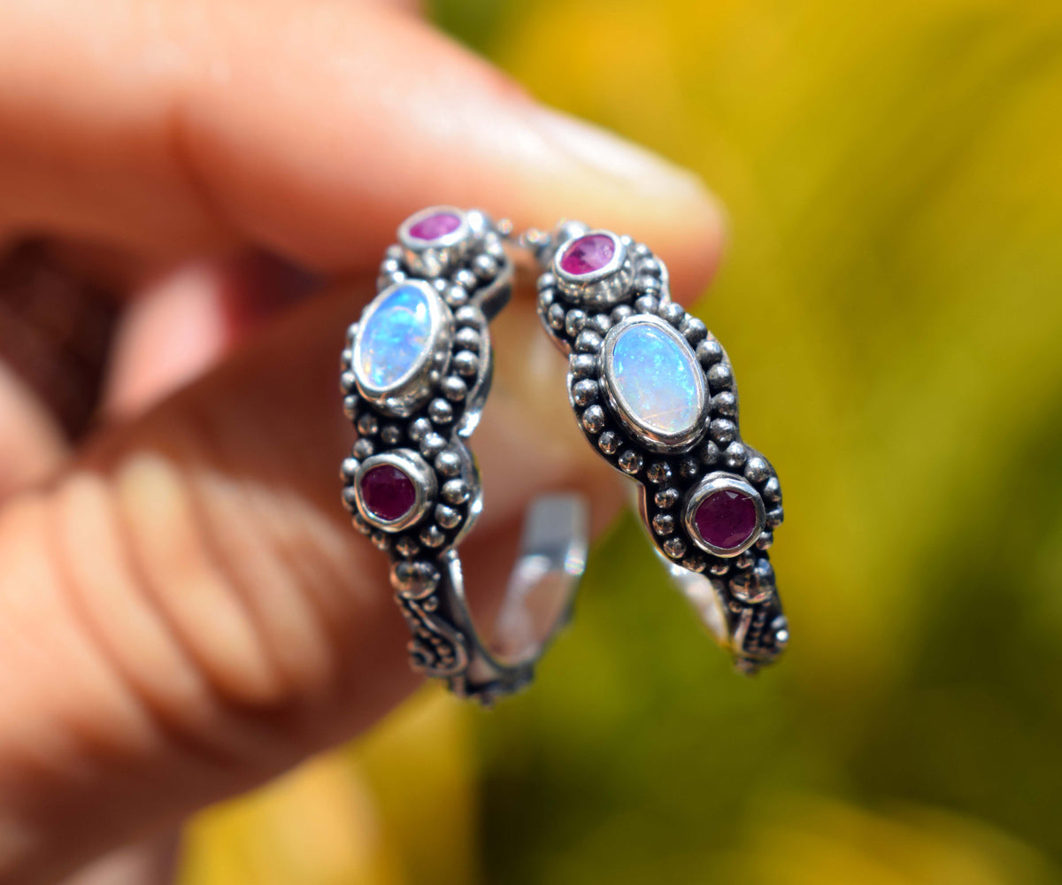 Argollas Roma Opalo Rubi