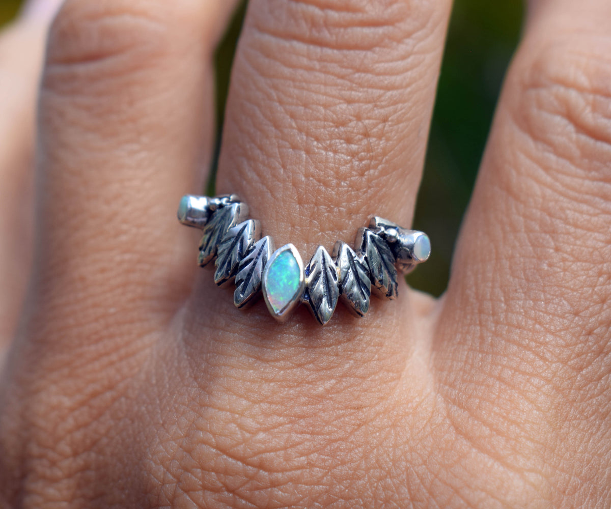 Anillo Pocahontas Fusión full Ópalos