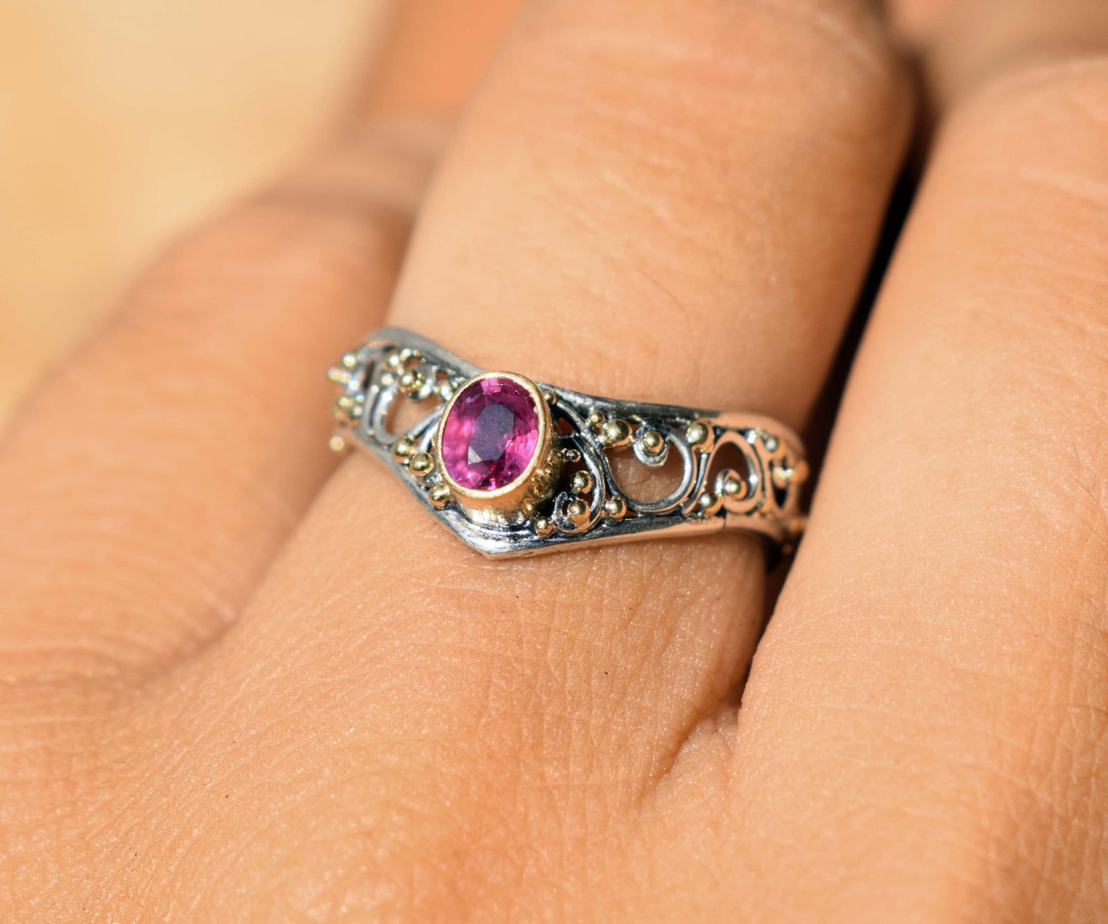 Anillo Calisto Zafiro Pink