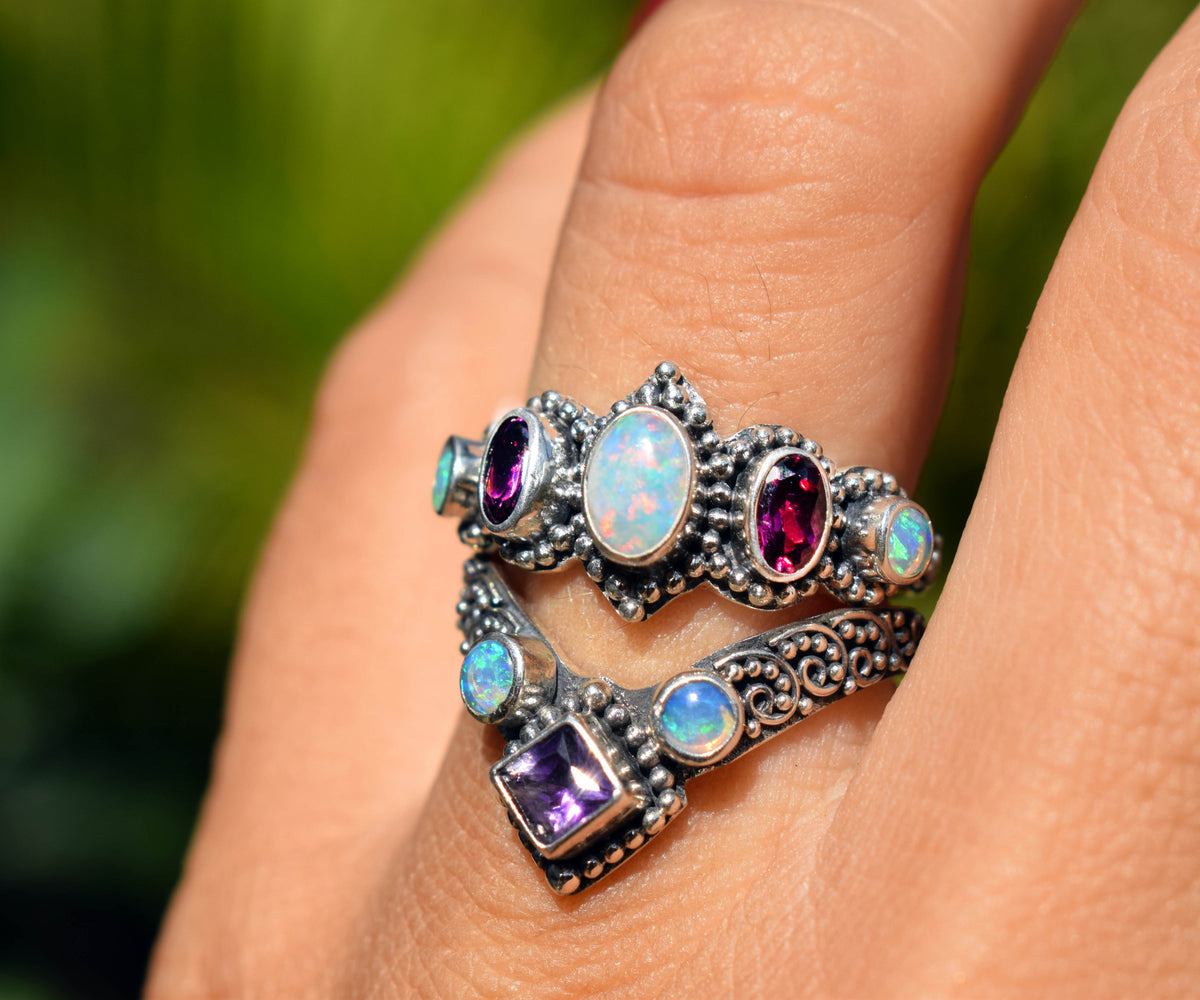 Anillo Petra Opalo y Rodolitas