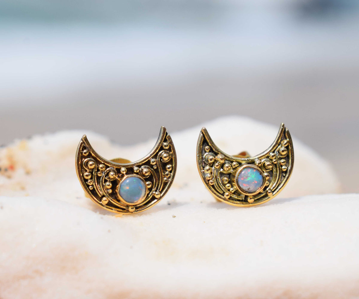 Aros Crecent Moon Opalo