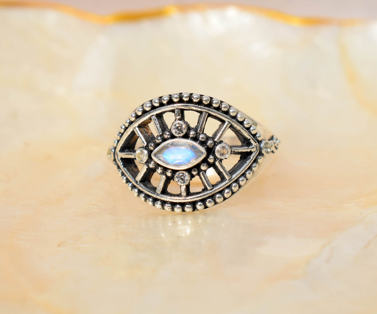 Anillo Tercer Ojo Piedra Luna