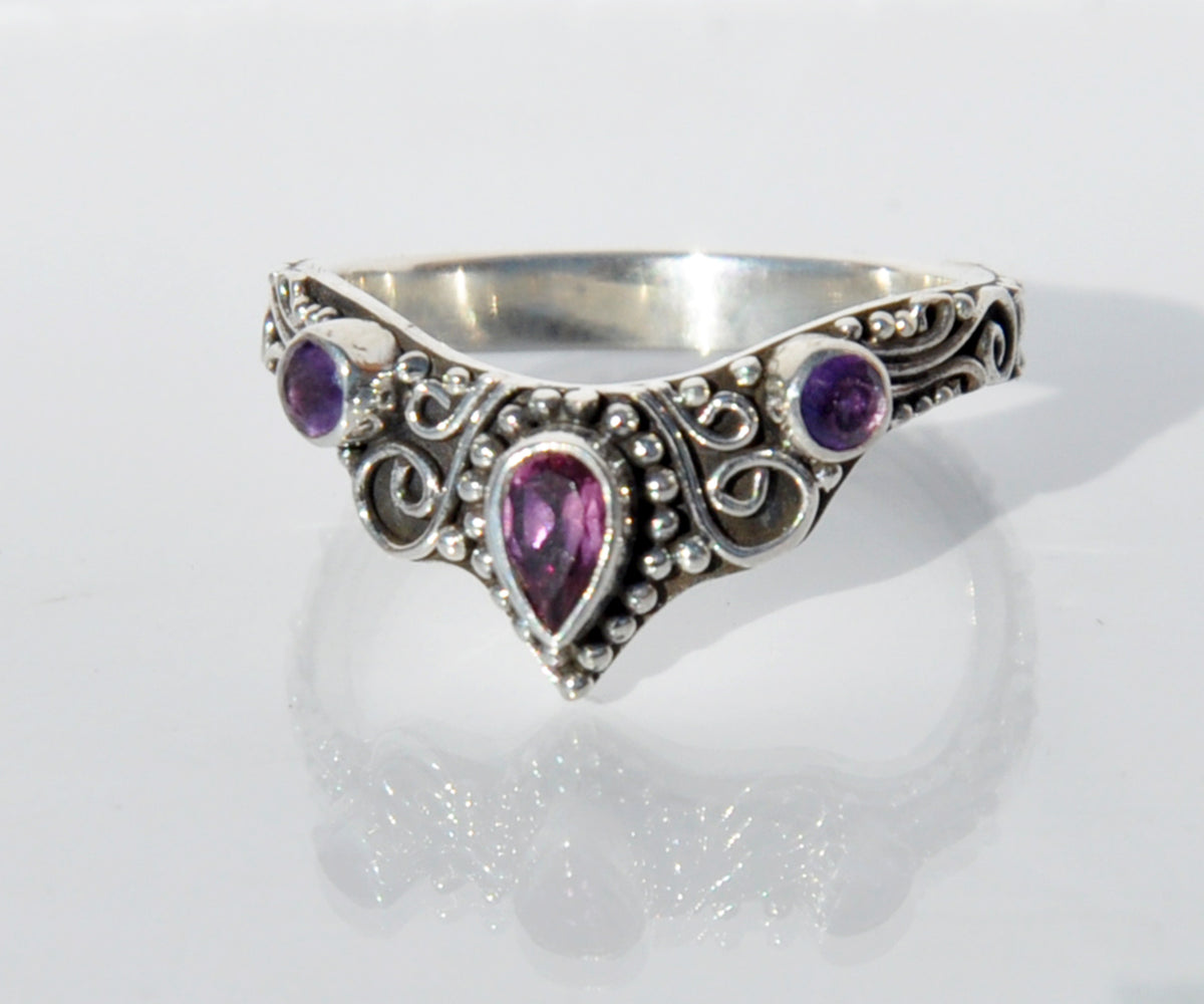 Anillo Fusión Rodolita Amatista