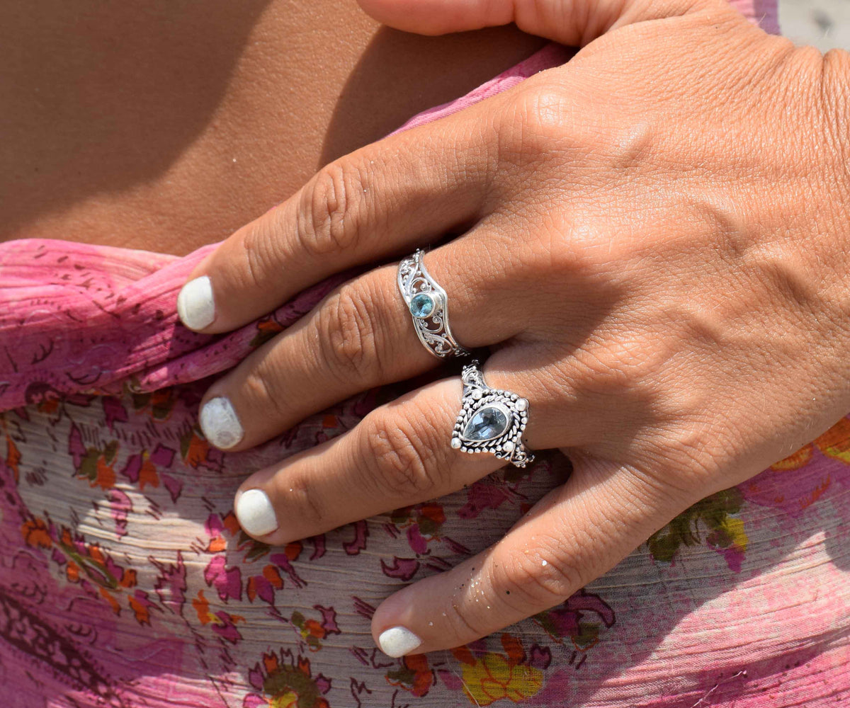 Anillo Fall in Love Aguamarina