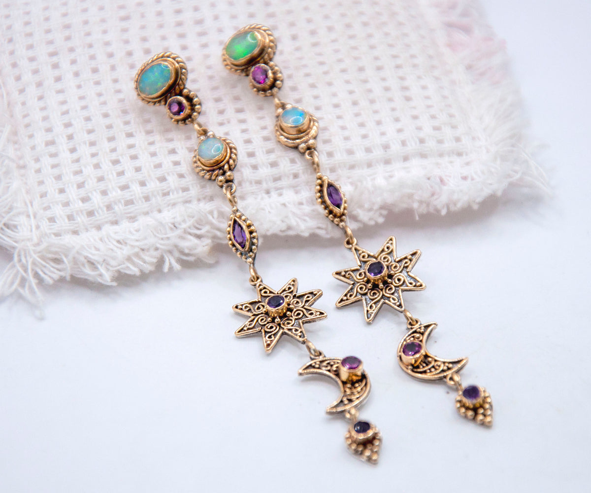 Aros constelaciones Opalo y Amatista