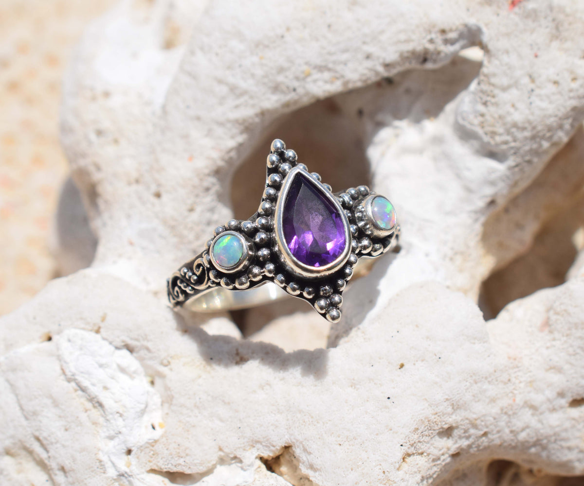 Anillo Roma Amatista Opalos