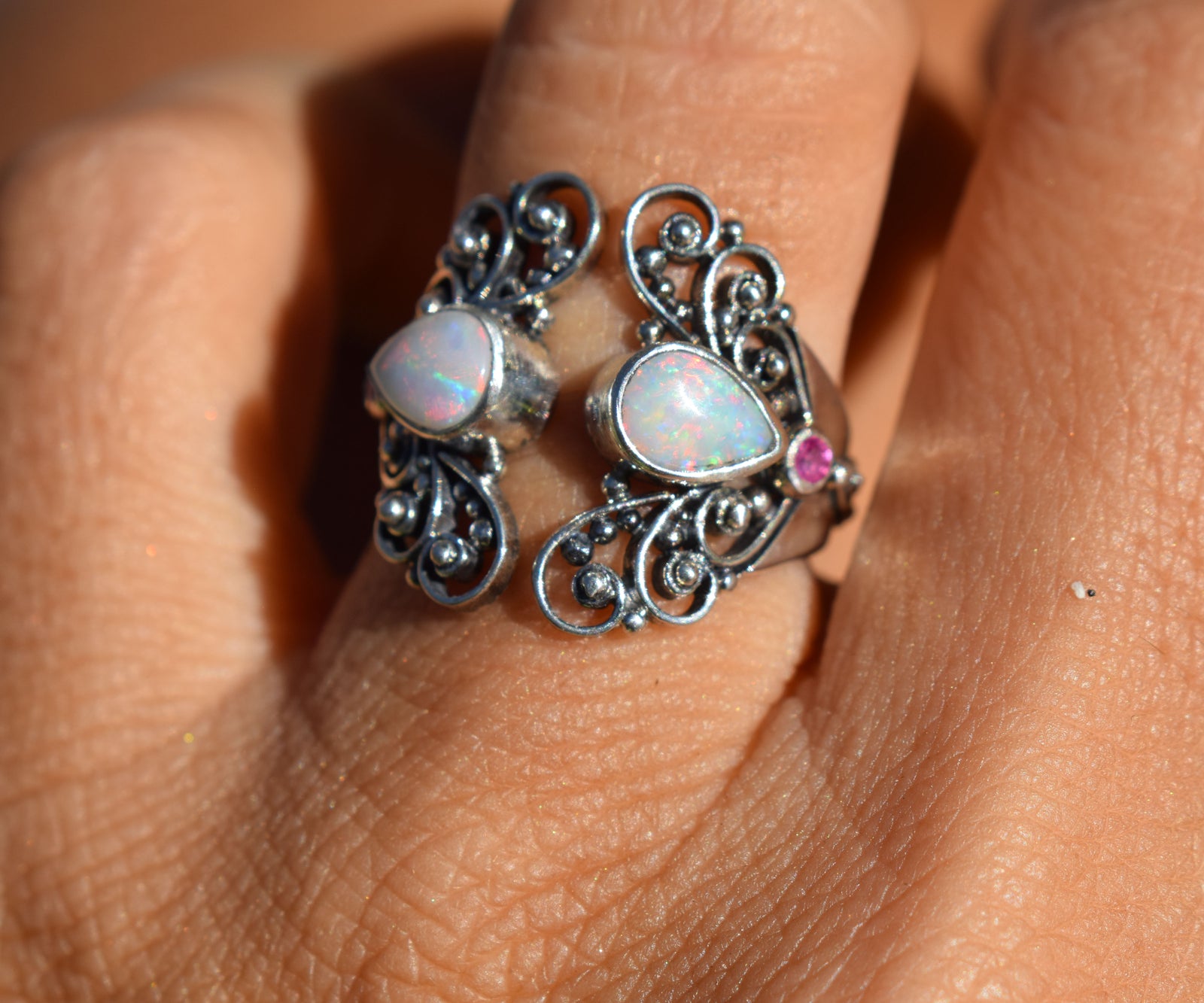 Anillo Open Butterfly Opalo Rubies