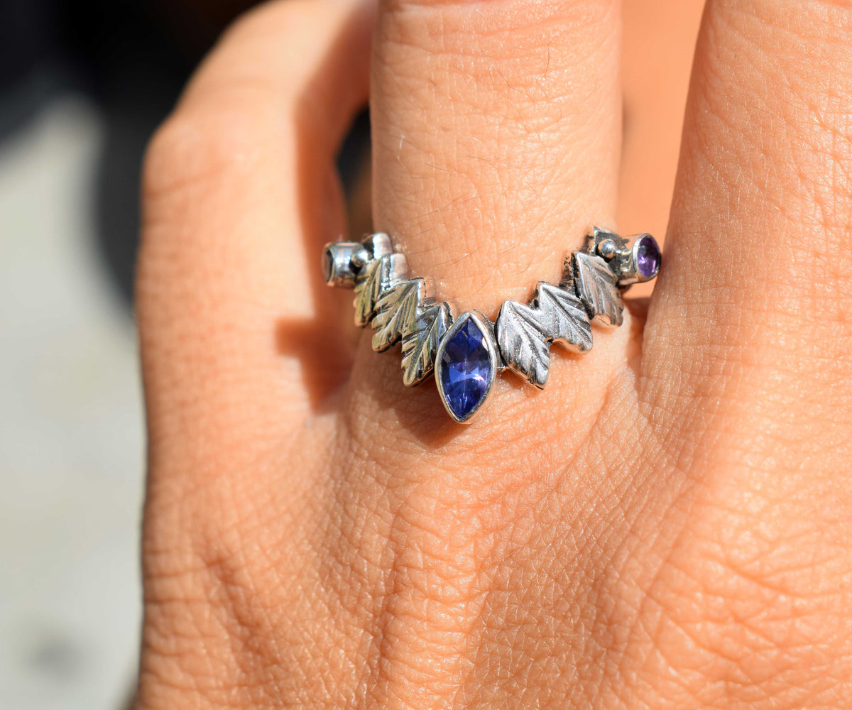 Anillo Pocahontas Fusión Tanzanita Amatistas