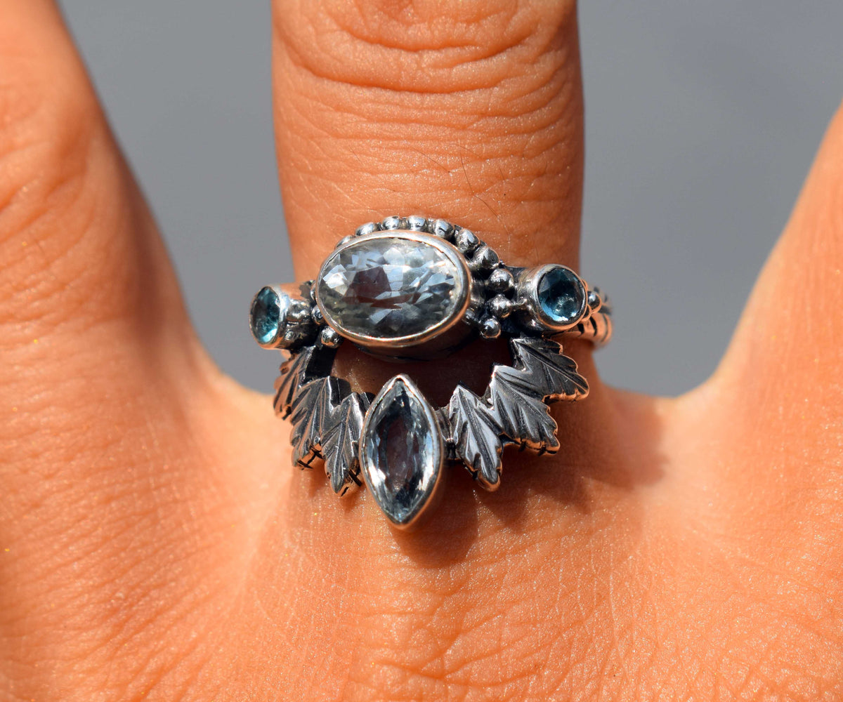 Anillo Pocahontas Aguamarina