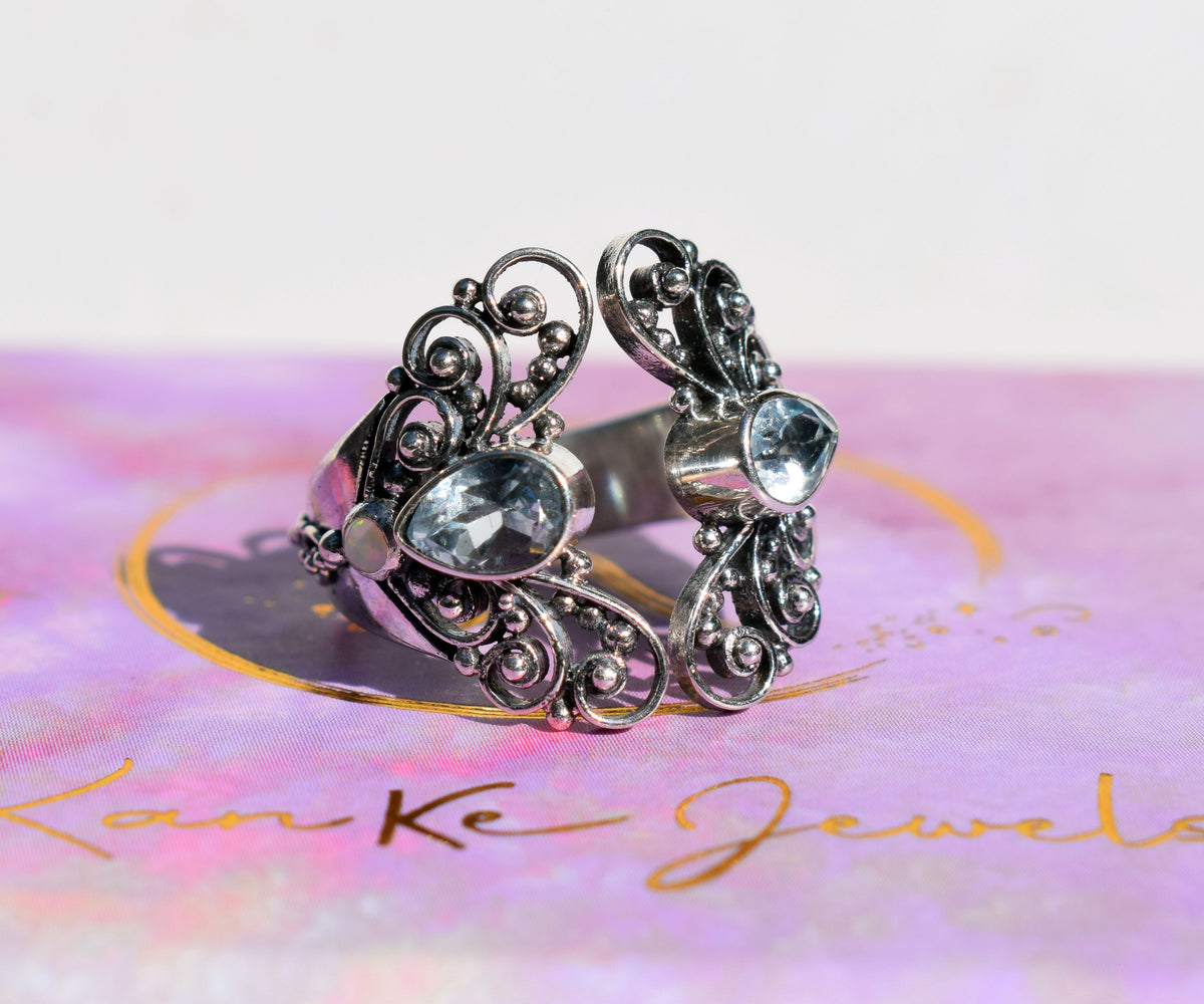 Anillo Open Butterfly Topacio