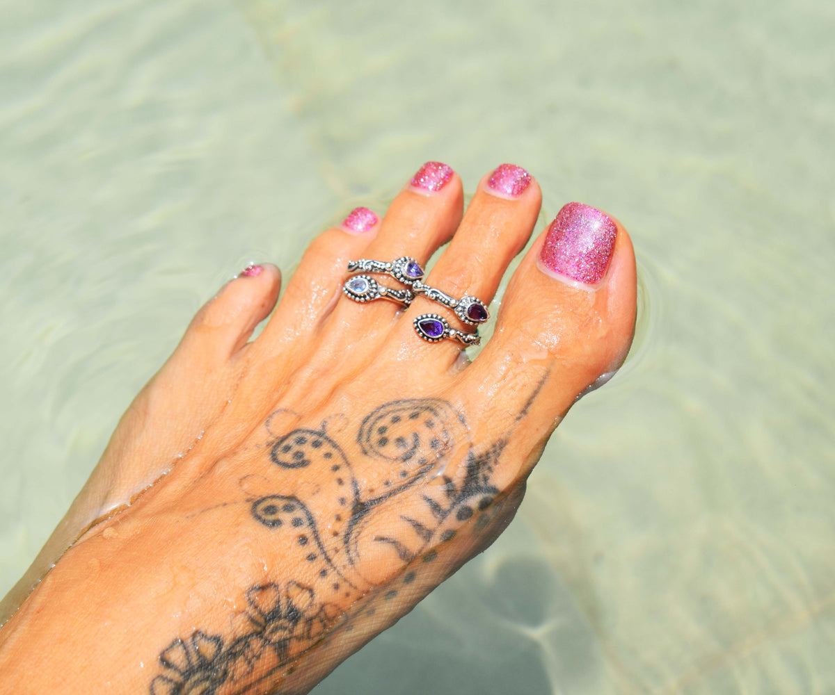 Anillo Pie Duo Tanzanita