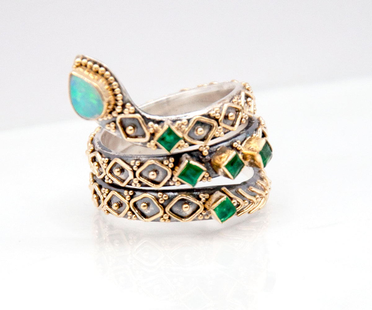 Anillo Kundalini Ópalo Esmeralda