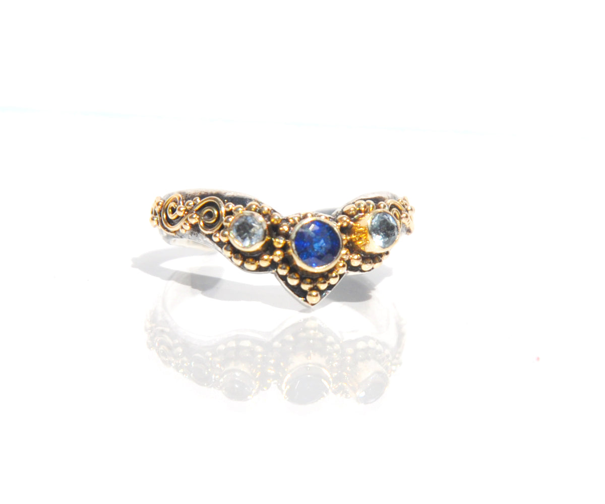 Anillo Pie Fusión Zafiro