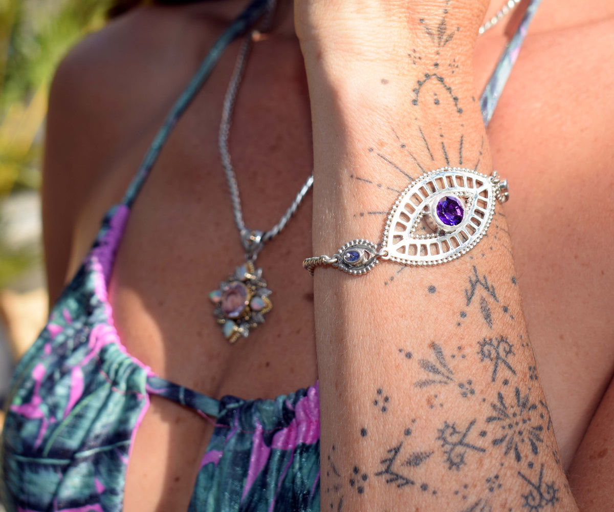 Pulsera ojito protector Amatista