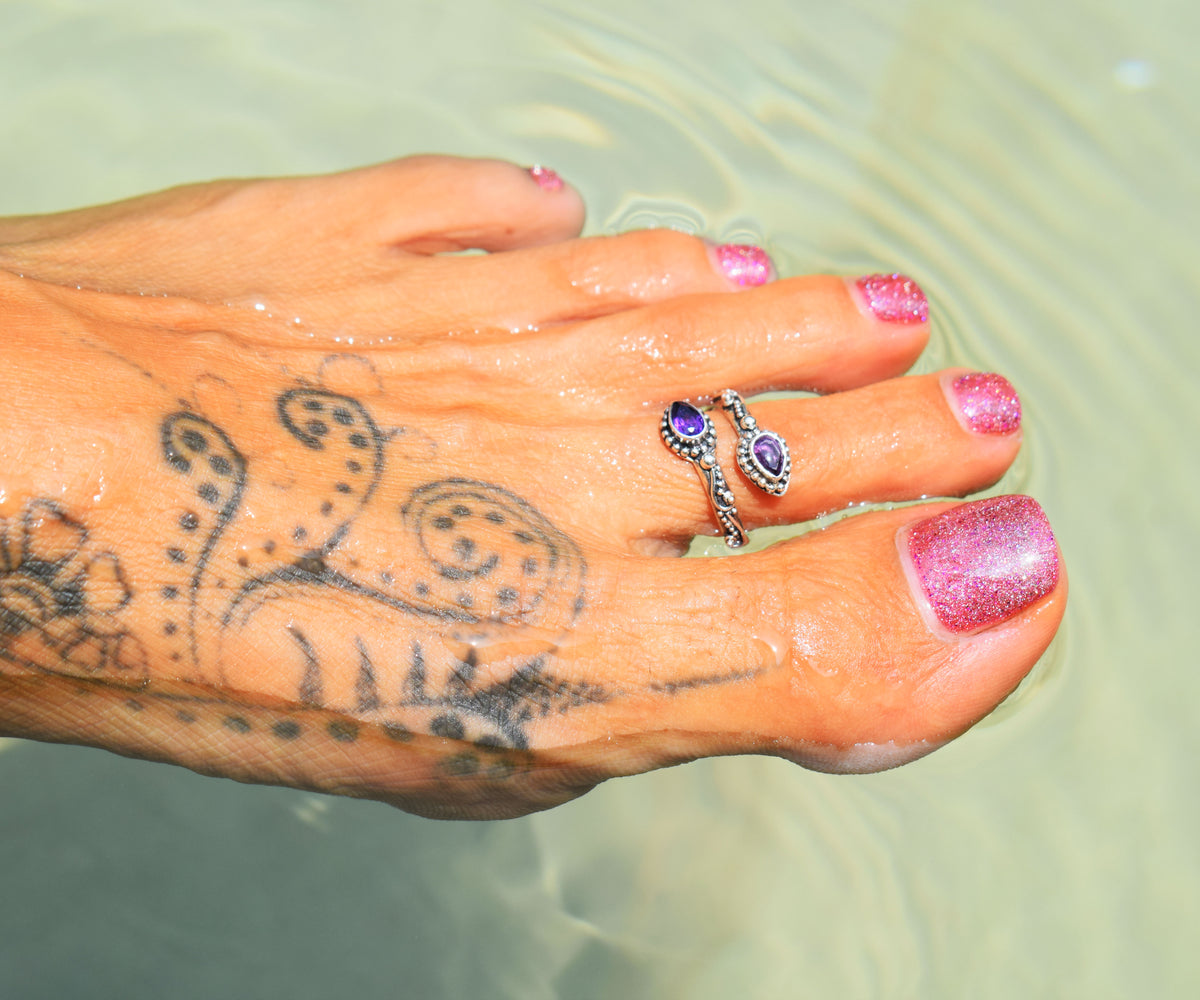 Anillo Pie Duo Amatista