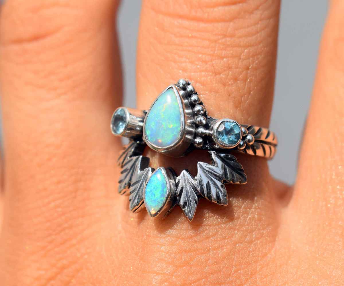 Anillo Pocahontas Opalo Mar