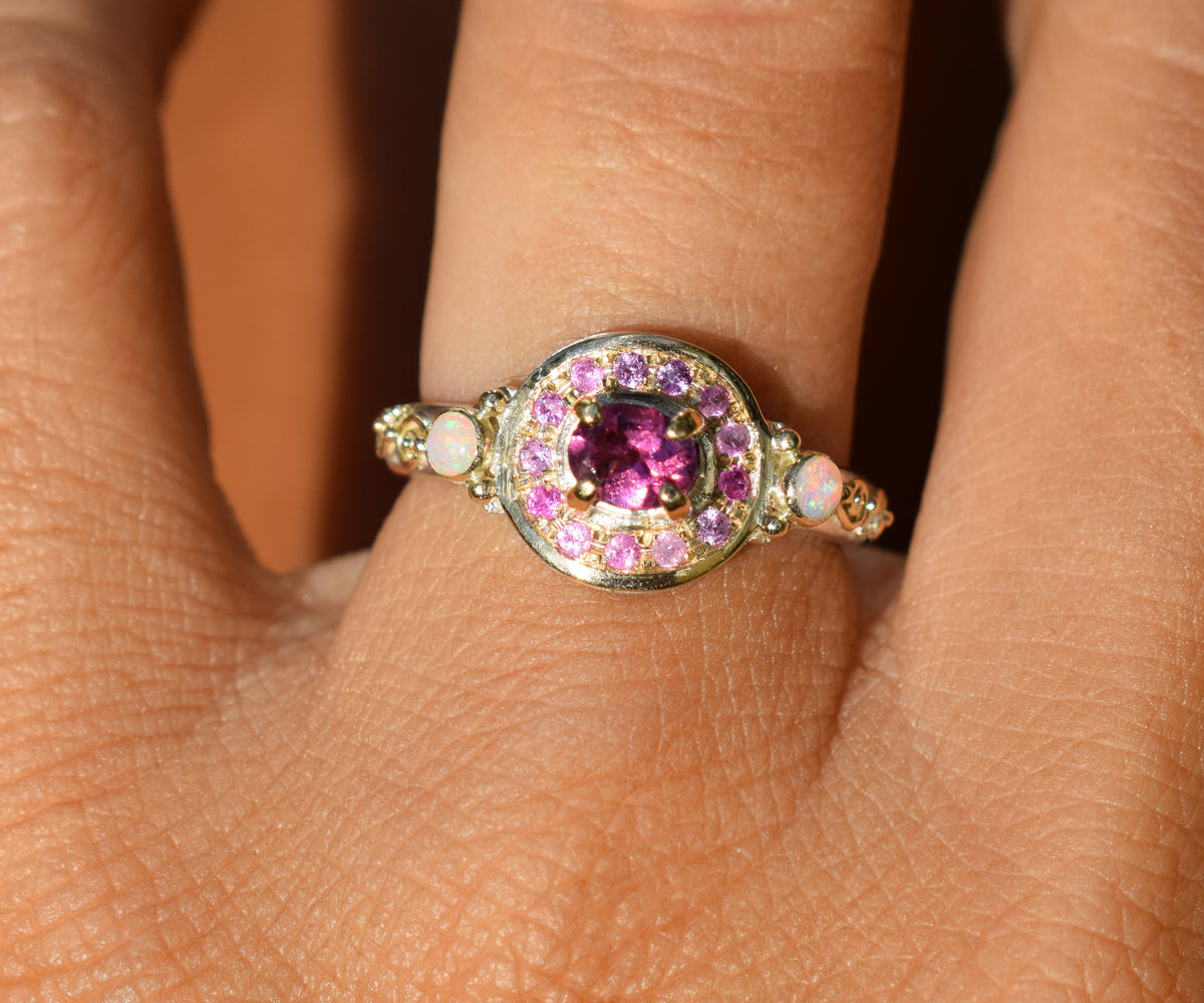Anillo Celestia Pink Turmalina