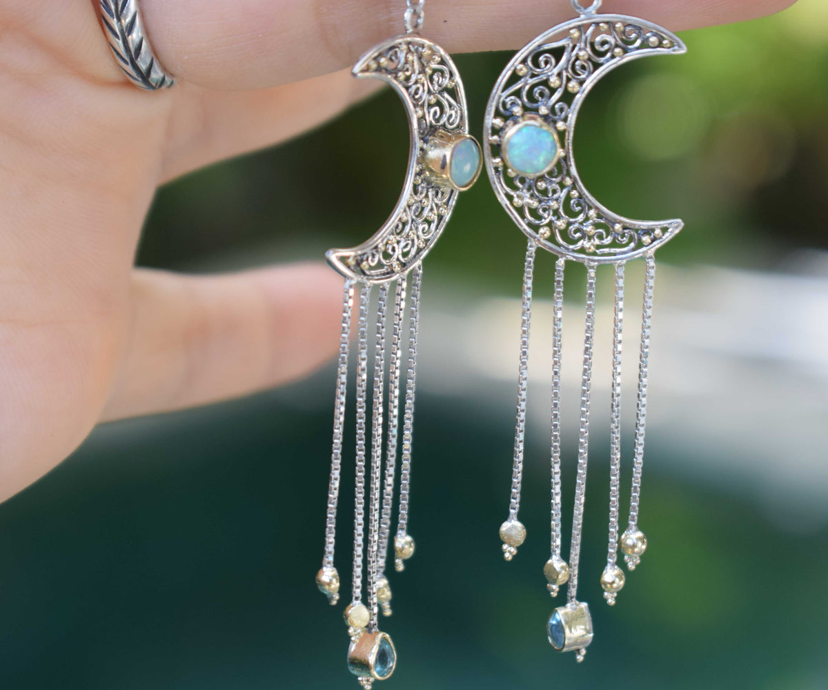 Aros Crecent Moon Opalos