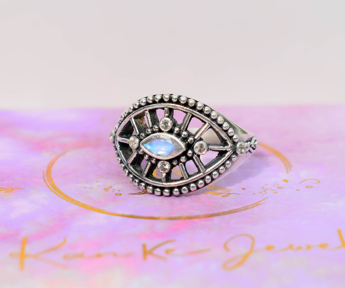Anillo Tercer Ojo Piedra Luna
