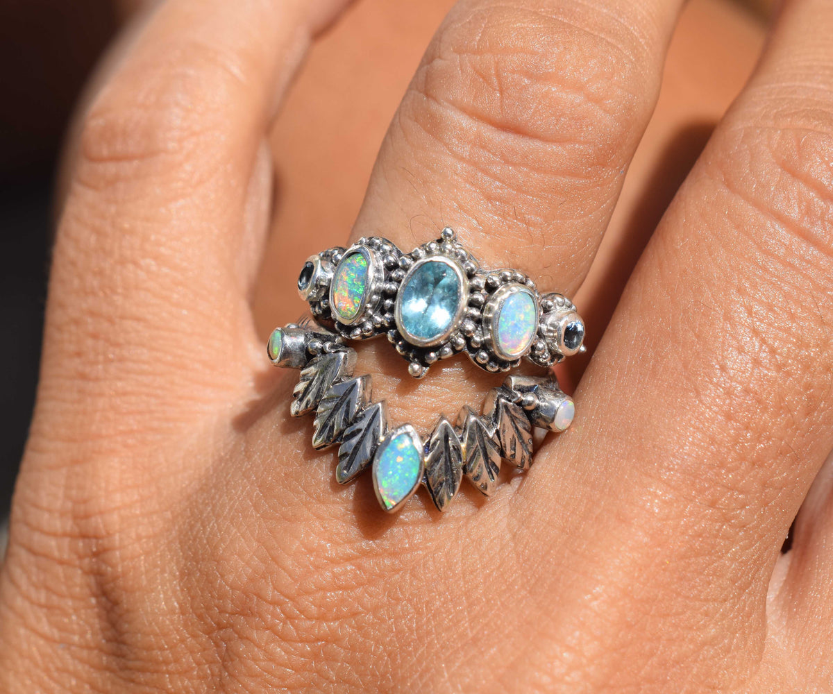 Anillo Pocahontas Fusión full Ópalos