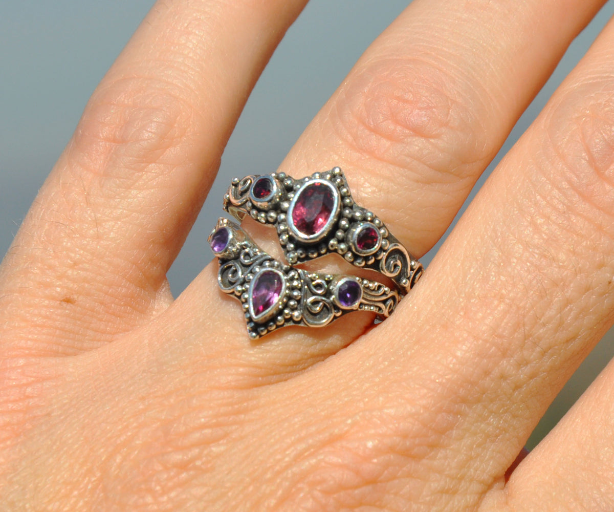 Anillo Fusión Rodolita Amatista