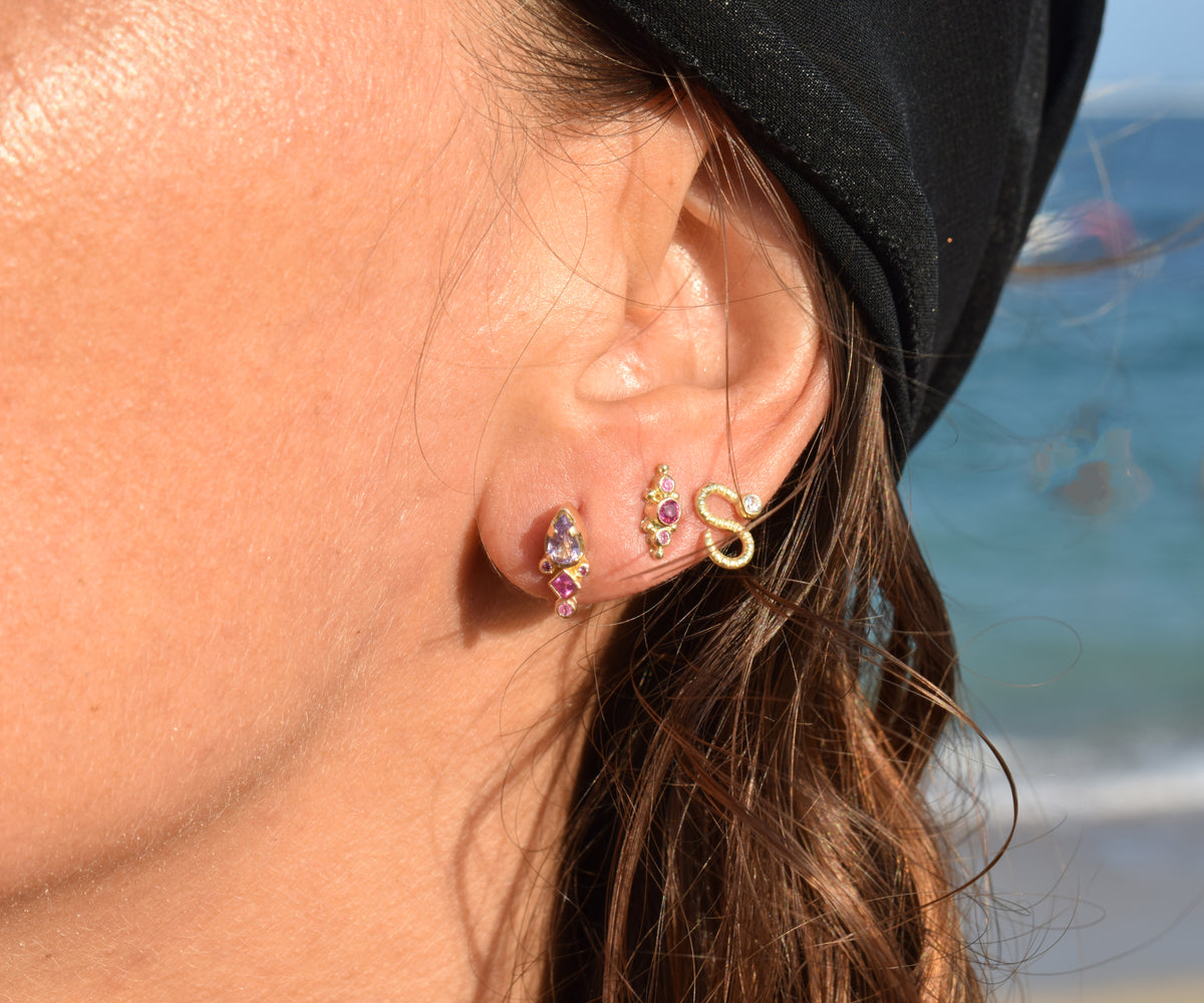 Aros Flor de Lis Pink